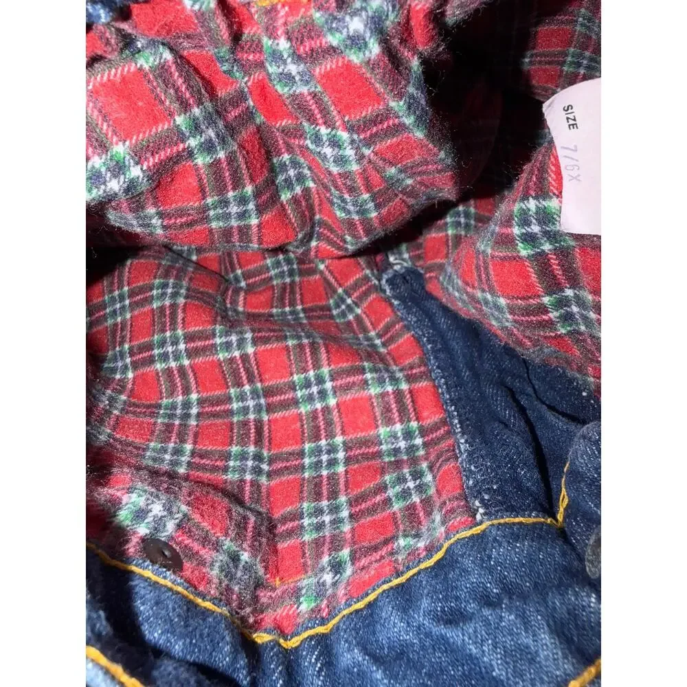 Vintage Osh Kosh B'Gosh Flannel-Lined Kids Denim Jeans Size 7/6X USA